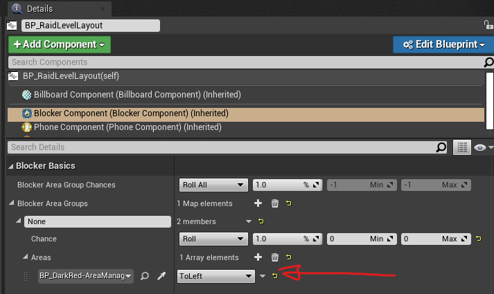 A Level Layout's Blocker Basics with the ToLeft group filter highlighted