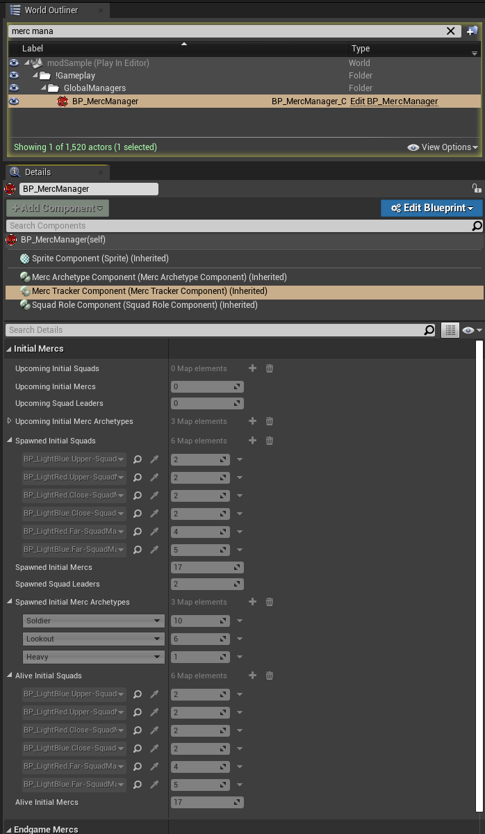 The ManagerPassResults variable on the Randomization Manager and the MercTrackerComponent